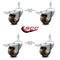 Service Caster 3 Inch High Temp Phenolic Swivel 3/8 Inch Stem Caster Set with Total Lock Brake SCC-TSTTL20S314-PHRHT-381615-4 - alternate 3